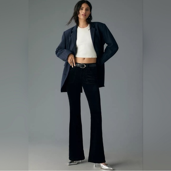 Anthropologie Pilcro Icon Low-Rise Corduroy Chop Pocket Flare Jeans Size 16W NWT - Picture 2 of 14